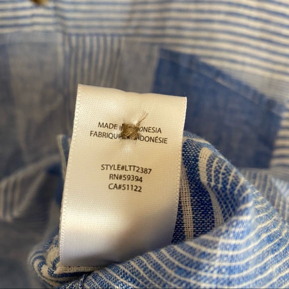 BeachLunchLounge Hayden Top Blue Stripe Tank M - Picture 5 of 5